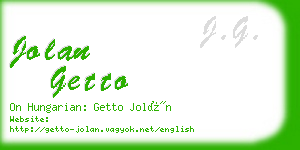 jolan getto business card